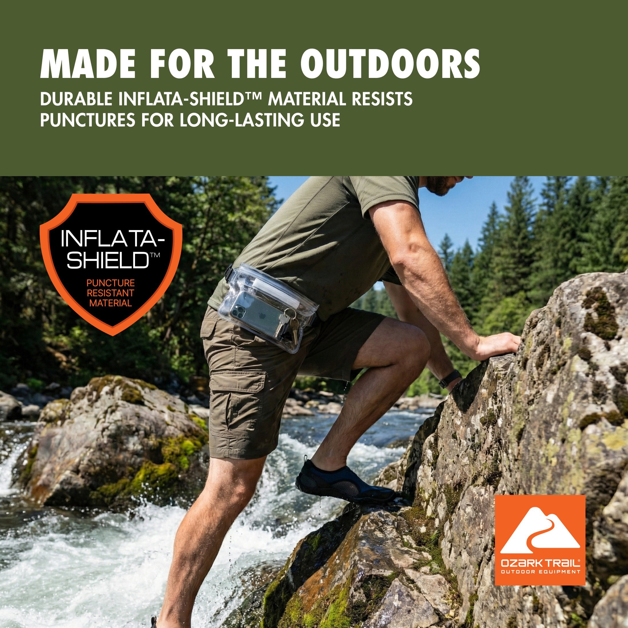 Ozark Trail Splash-Resistant On Waist Pouch with Adjustable Strap