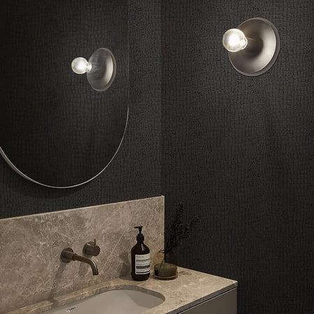 Black Peel and Stick Wallpaper 23.6" x 400" Removable Crocodile Wallpaper Embossed Contact Paper Textured Wall Paper for Cabinet Bedroom Bathroom