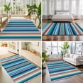 thumbnail image 4 of Area Rugs 4'x6'. Mexican Style Carpet Runner Indoor Outdoor Rugs Home Decor Aesthetic, Colorful Mexico Stripes Light Blue Non Slip Mats Washable Accent Rug for Living Room Bedroom, 4 of 8