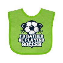 Inktastic I'd Rather Be Playing Soccer Boys or Girls Baby Bib