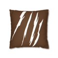 Effete Feline Claw Marks Scratch Faux Suede Square Pillowcase