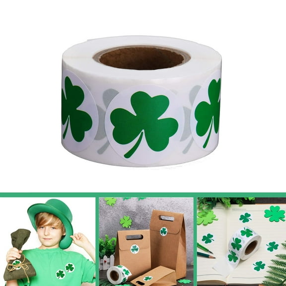 Meggemo Roll of 500 St Patricks Day Stickers 1.5 Inch Diameter Holiday Decal for Crafts Gift Wrapping Party