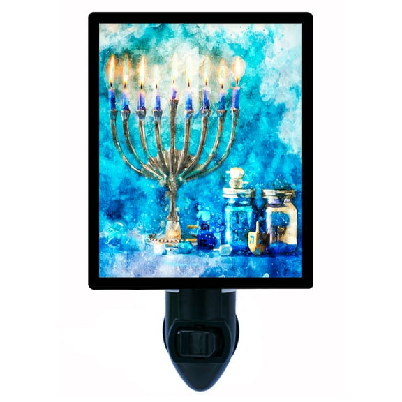 Night Light - Jewish Holiday. | Jewish Theme, Includes Free Switchable Insert, 4W Bulb, E12 Base