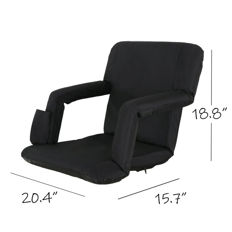 Regular & Wide Stadium Seat with 6 Reclining Positions Regular - 2 Pack in Black