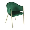 thumbnail image 2 of GDF Studio Modern Velvet Upholstered Dining Chairs with Metal Frame, Emerald + Gold, Set of 2, 2 of 6