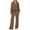 Brown, variant on sususu Matching Lounge Sets for Women,Fall Sets Two Piece Trousers Suit Long Sleeve Crewneck Pullover Top and Drawstring Wide Leg Pants Comfortable Outfit for - Brown