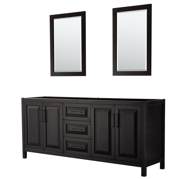 Wyndham Collection Wcv252580dcxsxxm24 Daria 79" Double Free Standing Vanity Cabinet - Dark
