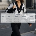 thumbnail image 2 of Rrxhxhs Cardigan Sweaters for Women Argyle V-Neck Knit Button Front Long Sleeve Cropped Vintage Casual Layering Top, 2 of 9