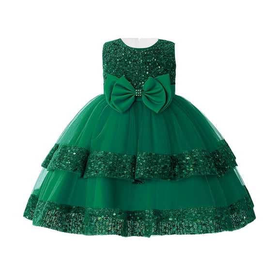 JAJAHO Carnival Dress For Girls Party Tutu Ball Gown Glitter Sequin Sleeveless Birthday Holiday Celebration Mid Length Dress 3-8 Years Trendy Dresses