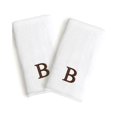 thumbnail image 2 of Authentic Hotel and Spa  2-piece White Turkish Cotton Hand Towels with Brown Block Monogrammed Initial White/Brown I, 2 of 5