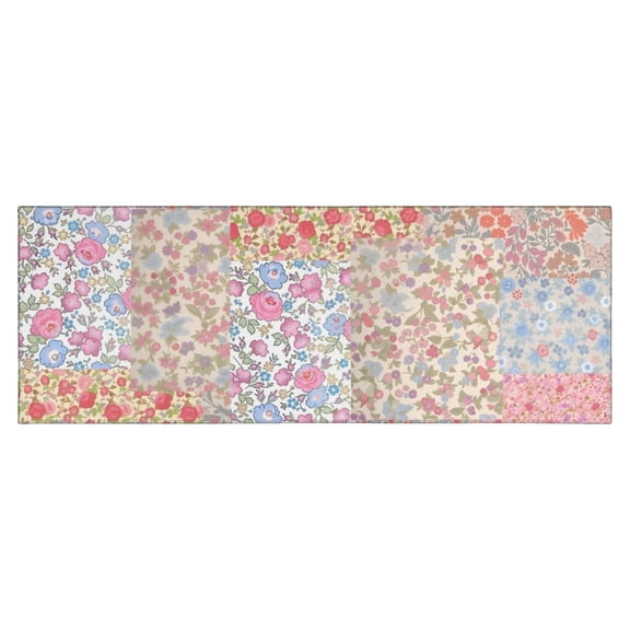 Pioneer Flower Floral Print Pattern Kitchen Rug Mat,Kitchen Runner Rugs Non Skid Washable,Decorative Kitchen Floor Mats for Kitchen,Sink,Laundry,17"X47"