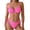Hot Pink, variant on Womens Bikini Sets Two Piece Lace up Split Swimsuit Bikini Beach Hot Spring Two Piece Swimsuit Set Hot Pink