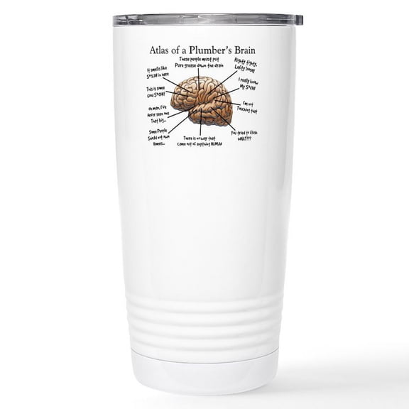 CafePress - Atlas Of A Plumbers Brain Stainless Steel Trav - Insulated Stainless Steel Travel Tumbler 20 oz.