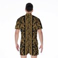 thumbnail image 2 of Ornamental Western Damask Short Sleeve Men'S Rompers Casual Summer Jumpsuits Outfit, 2 of 4