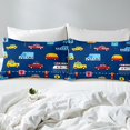thumbnail image 4 of Cartoon Car Sheet Set,Transport Vehicles Bed Sheets Set Queen,Boys Cars Flat Fitted Sheet,Road Traffic Sheets with 2 Pillowcases Deep Pockets, 4 of 6