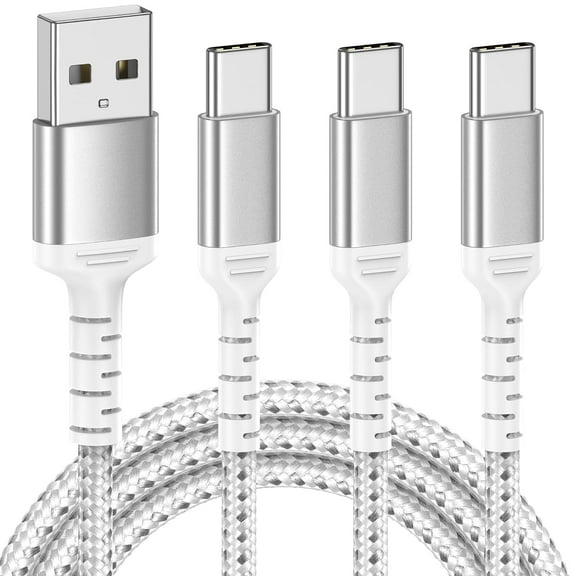 Ikjsf 6FT USB C Charging Cable, 3-Pack Braided USB A to USB C Cable Fast Charging Type C Cord Compatible with Apple iPhone 15 Pro/Max, New iPad Pro/Air USB C Charger Cable 2m