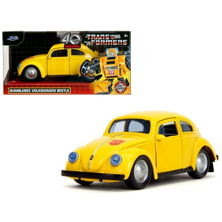 Volkswagen Beetle "Bumblebee" Yellow "Transformers" "Hollywood Rides" Series 1/32 Diecast Model Car by Jada