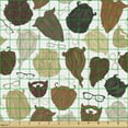 thumbnail image 2 of Ambesonne Hipster Fabric by the Yard Upholstery, Beards Eyeglasses Mustache, 1 Yard, Multicolor, 2 of 5