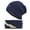 Navy Blue, variant on Winter Beanie Hat and Scarf Set for Men, Slouchy Warm Fleece Lined Knit Caps Neck Warmer