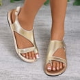 thumbnail image 5 of hoksml Women's Metallic Toe Post Flat Sandals Open Toe Ankle Strap Summer Casual Dressy Shoes for Ladies, 5 of 8