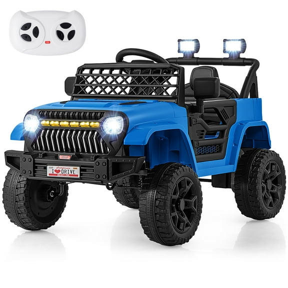 Gymax 12V Kids Ride on Truck Car Battery Powered Toddler Electric Vehicle w/ 3 Speeds Blue