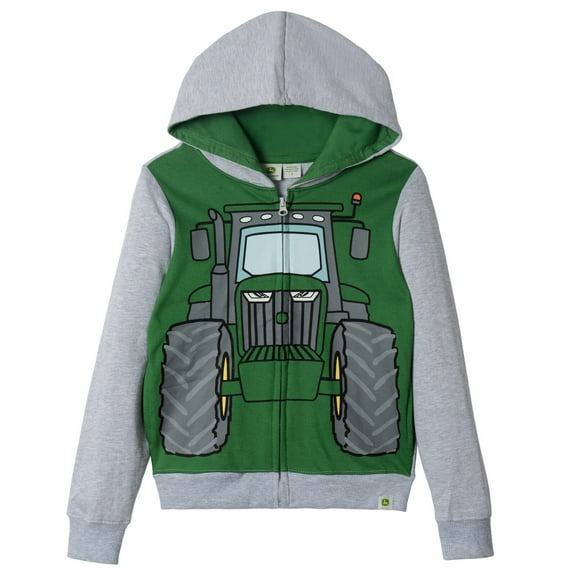 John Deere Tractor Fleece Zip Up Hoodie Toddler to Little Kid