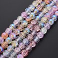 thumbnail image 3 of 1Strand Electroplate Crackle Glass Bead Strands AB Color Plated Dyed & Heated Round Colorful 8mm Hole: 1.2mm about 50~51pcs/strand 15.35 inch(39cm) DIY, 3 of 4
