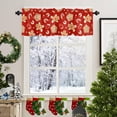 thumbnail image 3 of Christmas Curtain Valance, Gingerbread Man Xmas Socks Glove Snowflake Candy Canes Red Short Rod Pocket Window Treatment for Living Room, Bedroom, Kitchen, Bathroom, 1 Panel, 54" W x 18" L, 3 of 8
