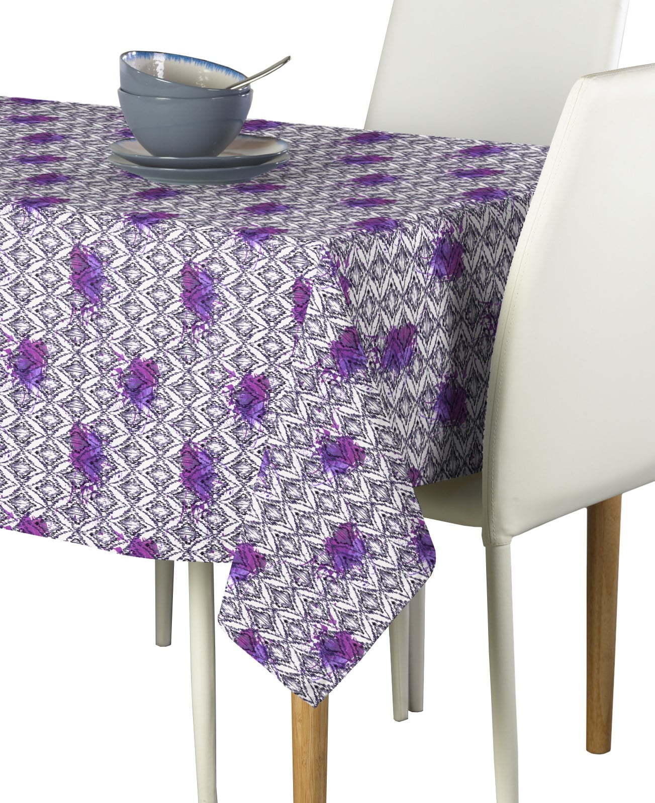 Purple Spotted Ikat Tablecloth 60"x120"