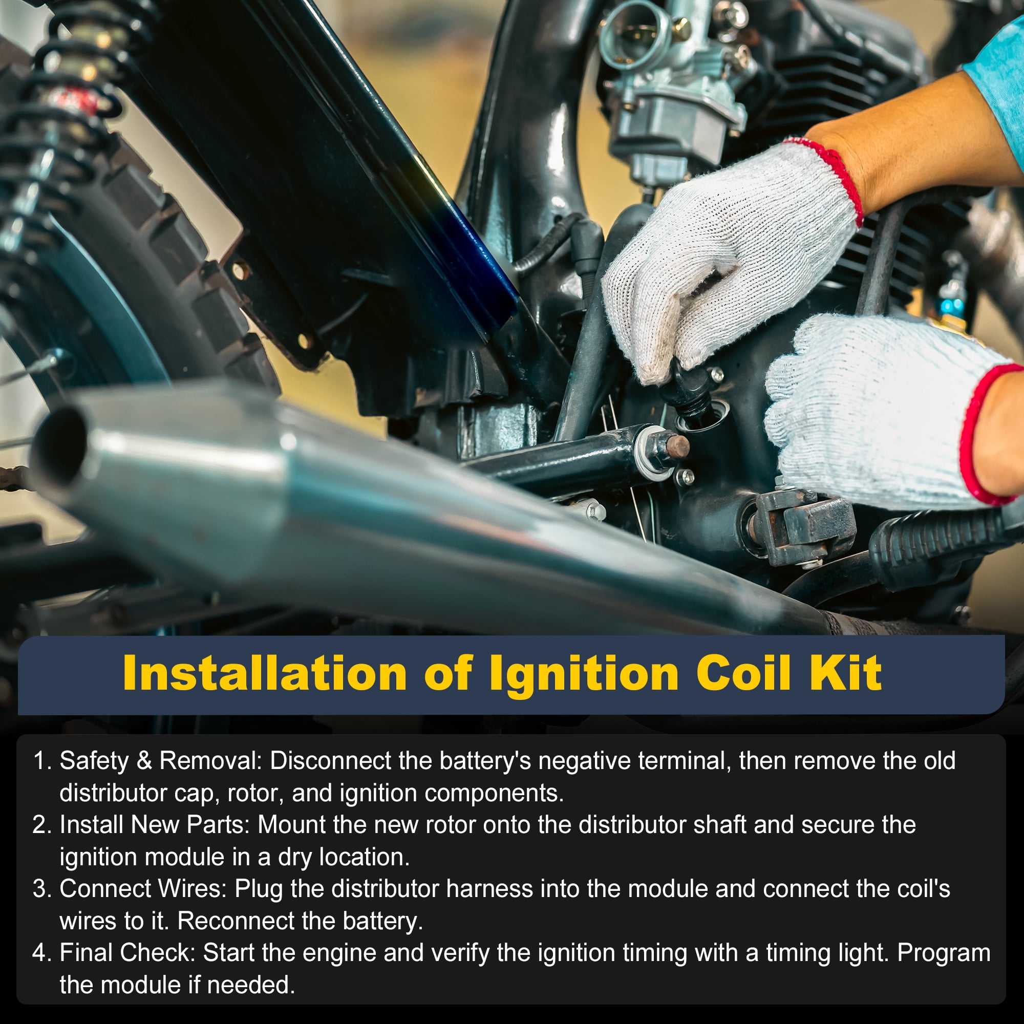 Unique Bargains 53-660 Single Fire Programmable Ignition Coil Kit for Harley