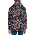 thumbnail image 6 of Naloa Snake And Flower Teenage Zipper Hoodie, Long Sleeve Zip Up Hoodies Casual Jackets Tops for 7-12 Years-Small, 6 of 6