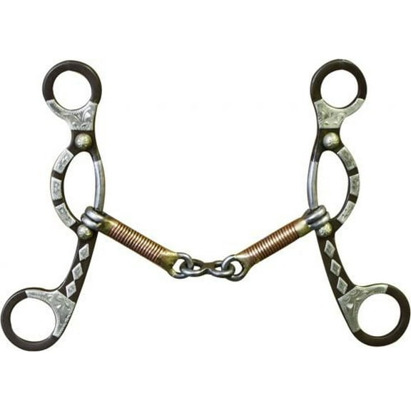 Showman Brown Steel Sliding Gag Bit w/ Engraved Silver Accents
