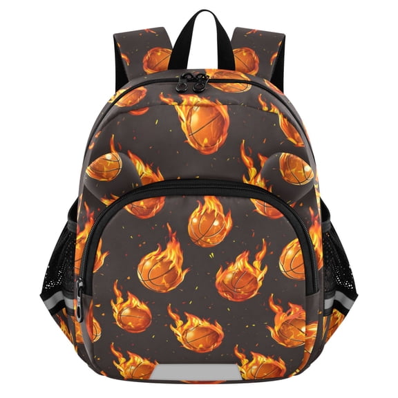 ALAZA Flaming Basketballs Mini Backpack School Bookbag Age 3-7 Medium