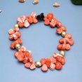 thumbnail image 6 of K-KED Teardrop Orange Coral Gold Plated Beads Choker Necklace Handmade For Women, 6 of 6
