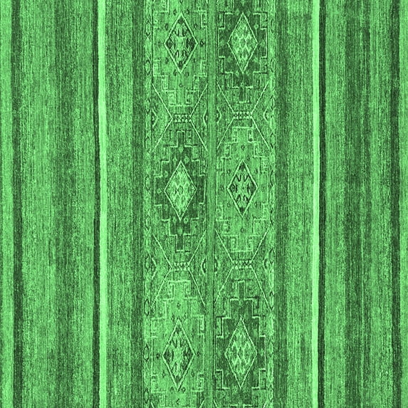 Ahgly Company Indoor Square Abstract Emerald Green Modern Area Rugs, 5' Square