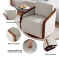 thumbnail image 2 of UIXE Swivel Barrel Chair, Chenille Accent Chairs Upholstered Club Armchair for Living Room, Contemporary Arm Chair Bedroom Reading Seat Nook Single Sofa with Back Pillow - Beige Brown, 2 of 6