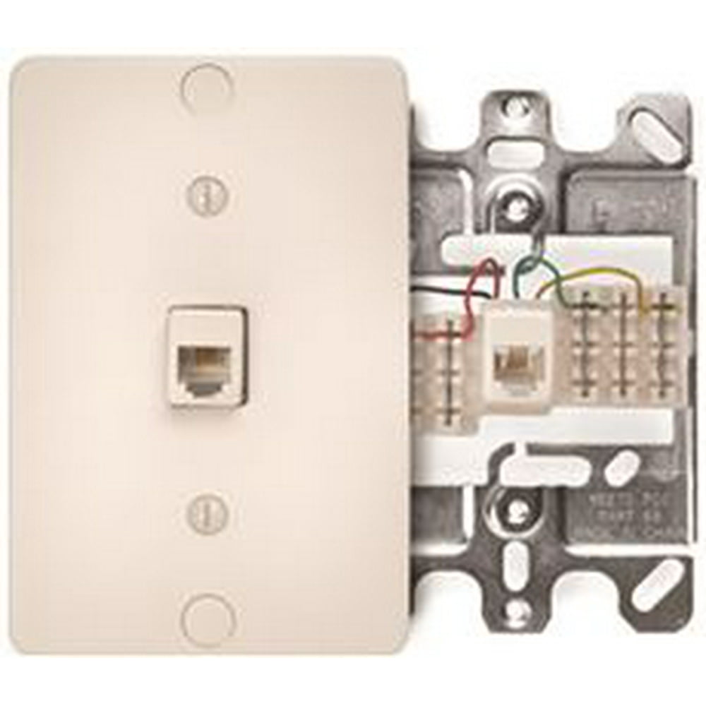 LEVITON® TELEPHONE WALL JACK, LIGHT ALMOND per 7 Each