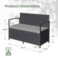 thumbnail image 7 of Vineego Outdoor rattan love seat Patio Furniture Loveseat with Base Storage Rattan Sofa,Black & Gray, 7 of 7