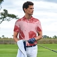 thumbnail image 3 of Fotbe Striped Meat Camiseta Polo de Golf para Hombre con Estampado – Camisa Deportiva Transpirable con Cuello Abotonado-Medium, 3 of 6
