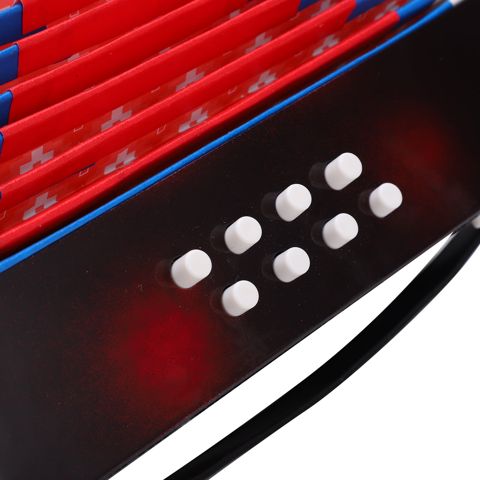 ESTINK Accordion,Accordion Musical Piano Keyboard Toy Rhythm Training Spring Instrument 17 Key 8 Bass Black,8 Bass Accordion