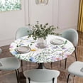 thumbnail image 5 of Spring Floral Round Tablecloth for 36-44 Inch Tables, Fitted Table Cover with Elastic Edge, Country Spring Floral Botanical Waterproof Outdoor Table Cloth Protector for Patio Garden Dinner Picnic, 5 of 9