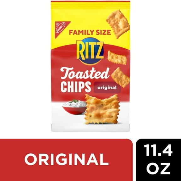 Pack of 3 RITZ Toasted Chips Original Crackers, 11.4 oz (packaging may vary)