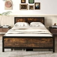 thumbnail image 4 of Costway Queen Size Metal Bed Frame with Headboard & Footboard Metal Slats Support, 4 of 10