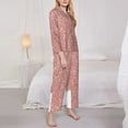 thumbnail image 4 of Junzan Rose Gold Pink Glitter Print Womens Pajama Sets,Long Sleeve Button Down For Women Pjs 2 Piece, 4 of 9