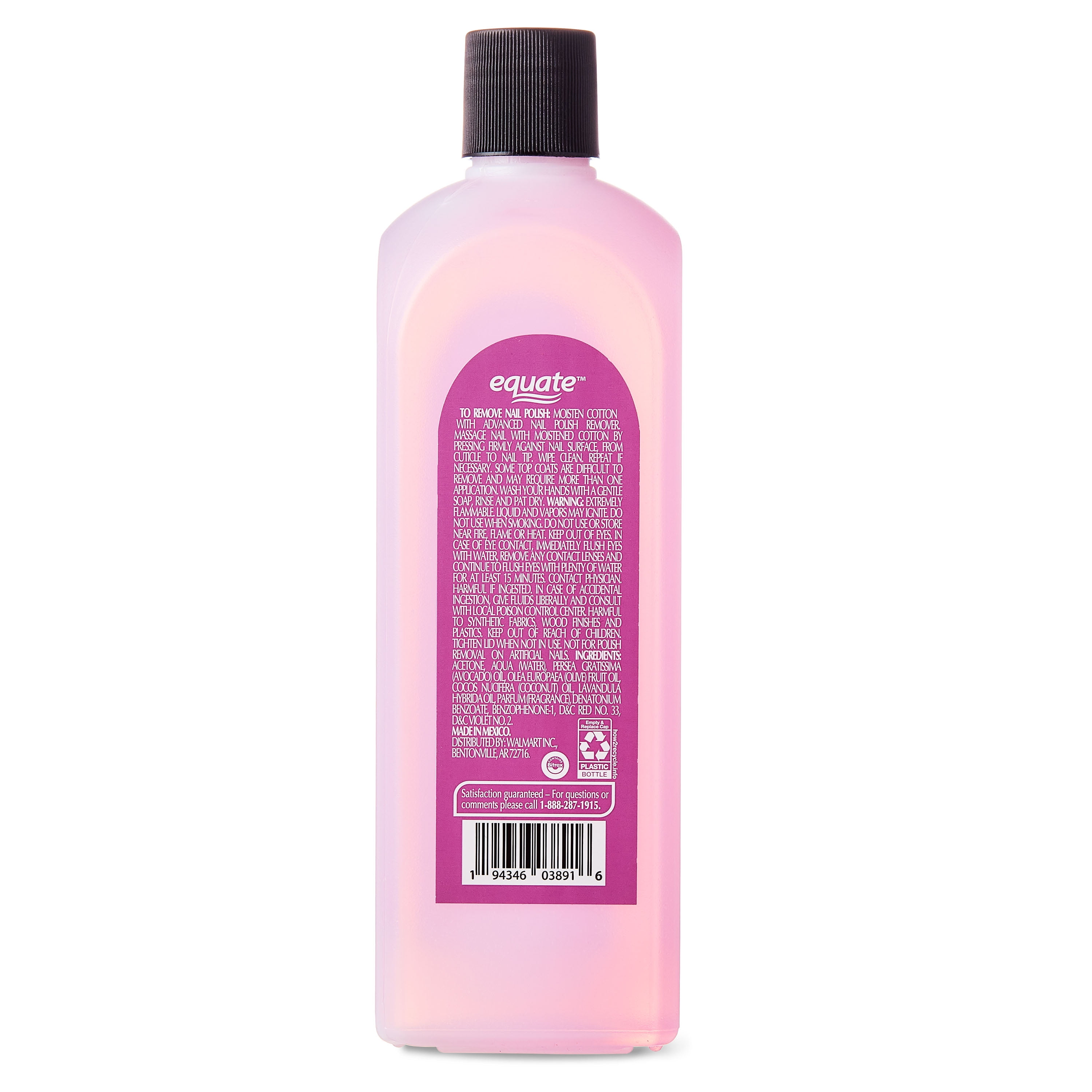 Equate Advanced Lavender Nail Polish Remover, Lavender Scent, 16 fl oz