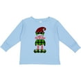 thumbnail image 3 of Inktastic Merry Christmas Elf in Red and Green Plaid Boys or Girls Long Sleeve Toddler T-Shirt, 3 of 5