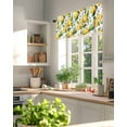 thumbnail image 6 of Yellow Lemon Window Valance Curtain White Flowers Leaf Rod Pocket Short Curtain for Living Room, Bedroom & Kitchen Window Decor 42x18in, 6 of 8