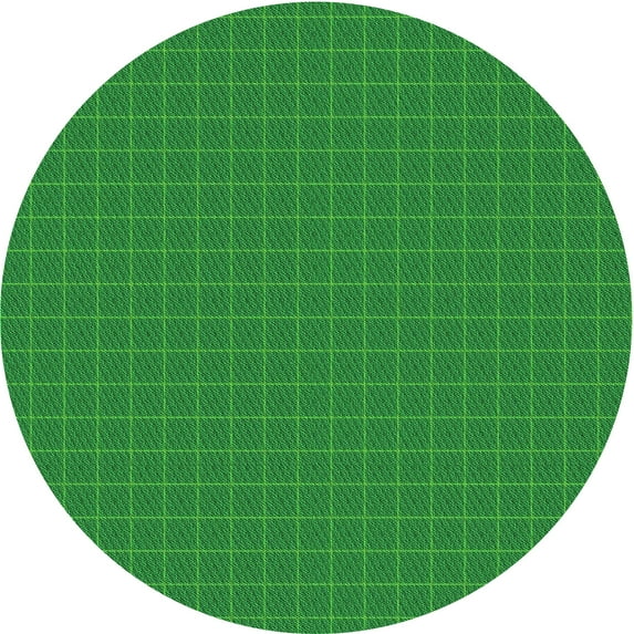Ahgly Company Indoor Round Patterned Green Area Rugs, 4' Round