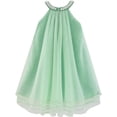 thumbnail image 2 of Robe Fille Fleur Robe Dos Nu Perle Fête Mariage Anniversaire 6 Ans, 2 of 5