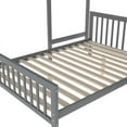 thumbnail image 6 of Twin over Full Bunk Bed,L-Shaped Bunk Bed with Stairs and Storage Shelf,Solid Wood Bunk Bed Frame with Full-Length Guardrail for Teens, No Spring Box Needed, Mattress Not Included,Gray, 6 of 7